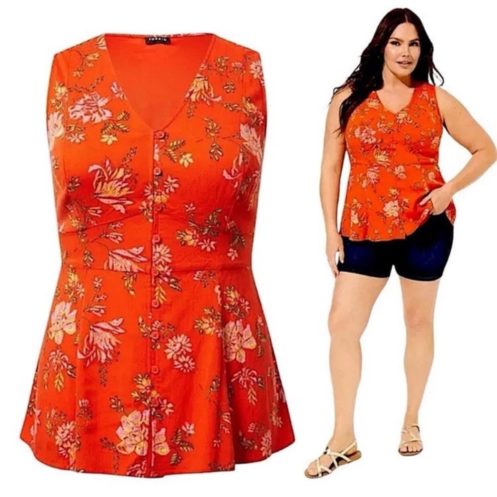 Torrid Rayon Button up, top with tie back. NWT’s size 2/ 2X/18-20